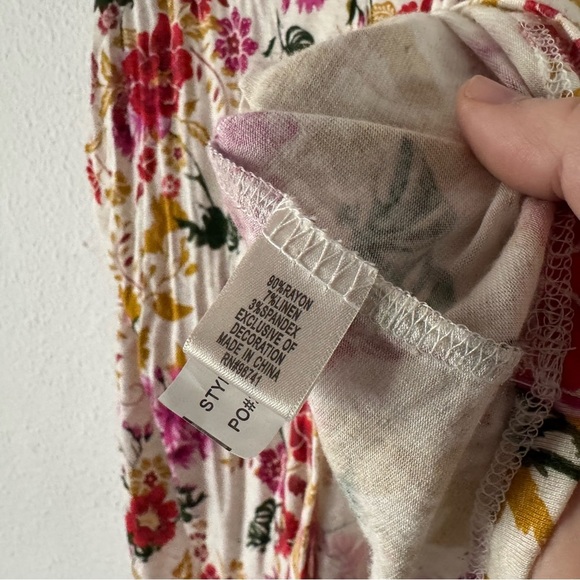 Floral Lace Trim Cami Top Size 1X Self Esteem Boho Flirty Romantic Vintage Charm - Picture 9 of 12